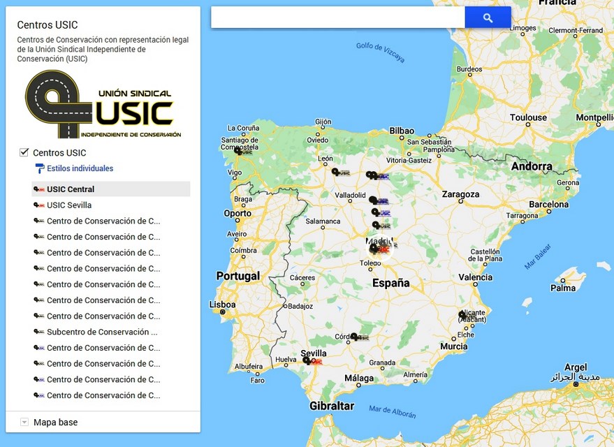 Mapa USIC